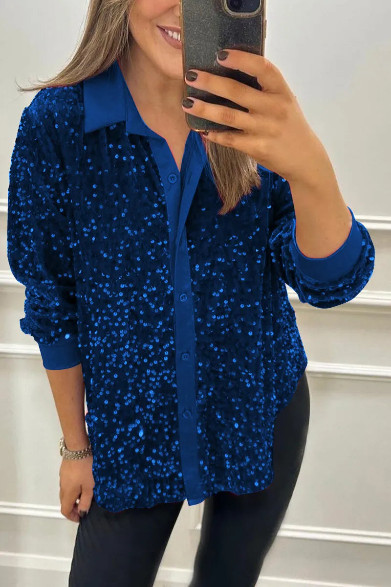 Dana | Sparkle Button-Up Top