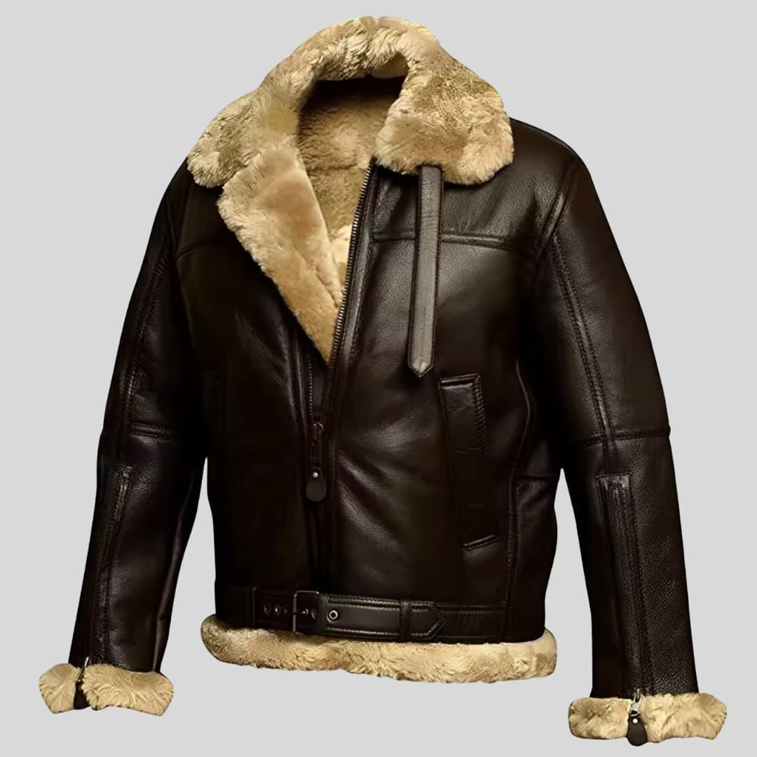 Everett | Premium Shearling-Lined Aviator Jacket