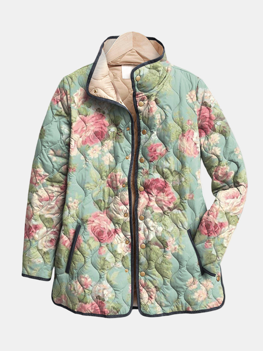 Carys - Vintage Floral Quilted Jacket