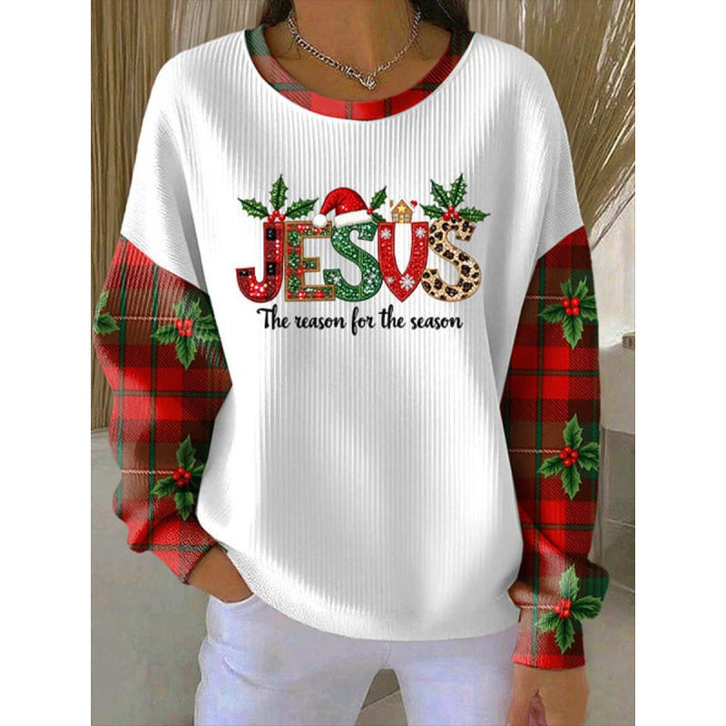 Adriana - White Christmas Sweater with Jesus Design