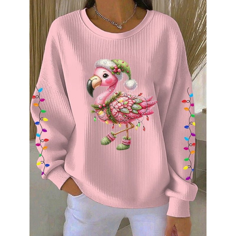 Annette - Festive Flamingo Knit Sweater