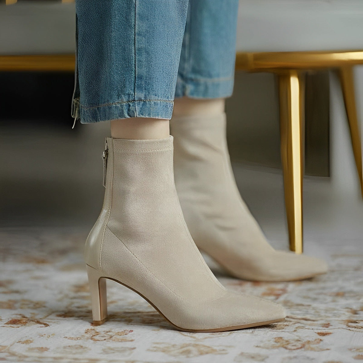 Elegant High Heel Boots with Zipper Detail
