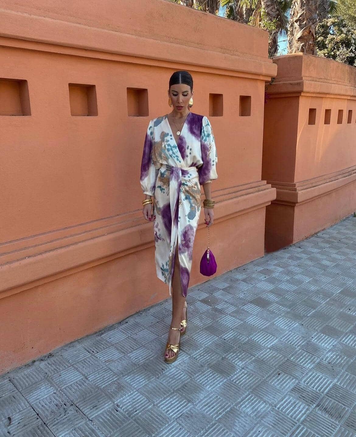 Cisca | Two-Piece Tie-Dye Maxi Set with Print – Elegant & Trendy Look
