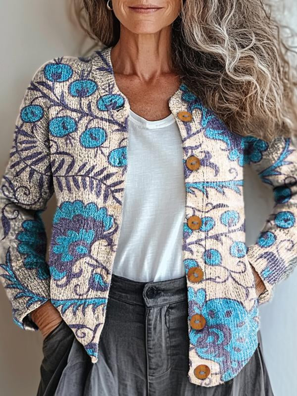 Chic and Cozy Floral Print Jacket by Hannah