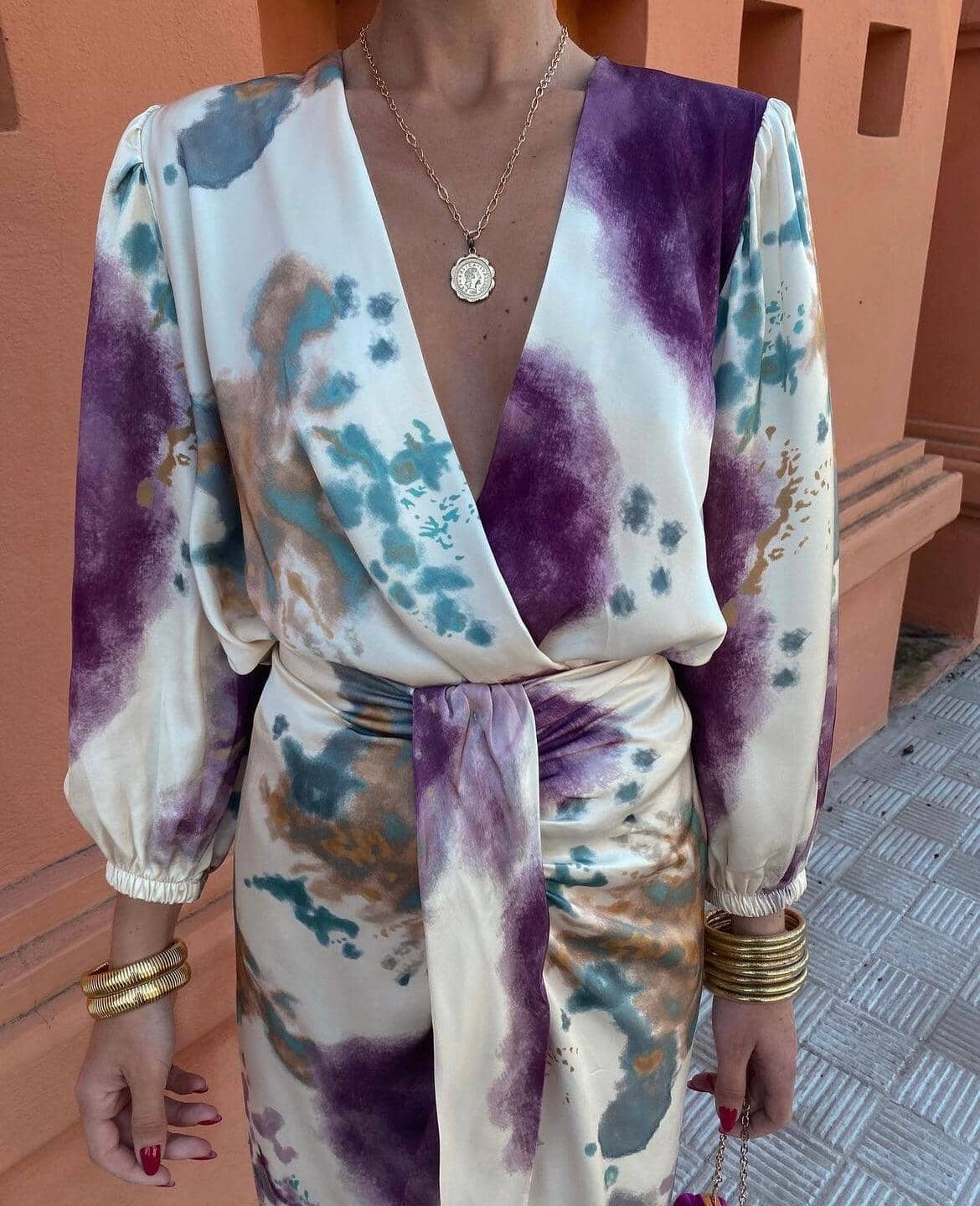 Cisca | Two-Piece Tie-Dye Maxi Set with Print – Elegant & Trendy Look