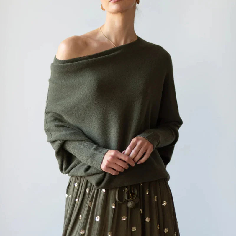 Arriane | Women's Cozy Relaxed Fit Sweater - Chic Swing Collar Design, Luxurious Soft Fabric Blend