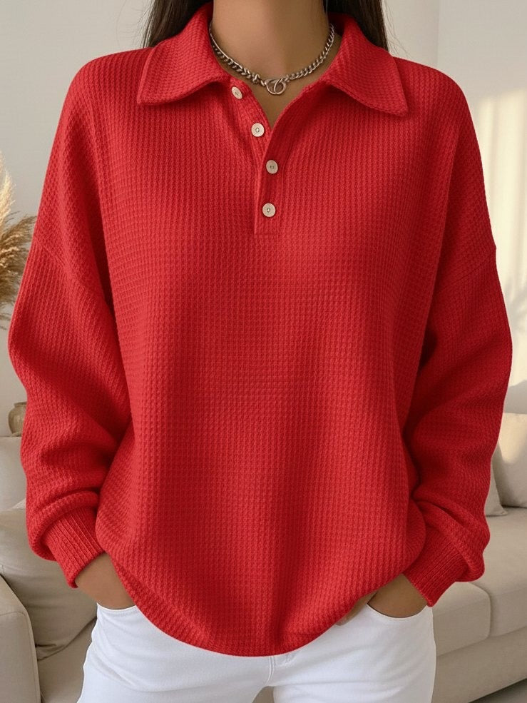 Ava | Cozy Knit Polo Sweater