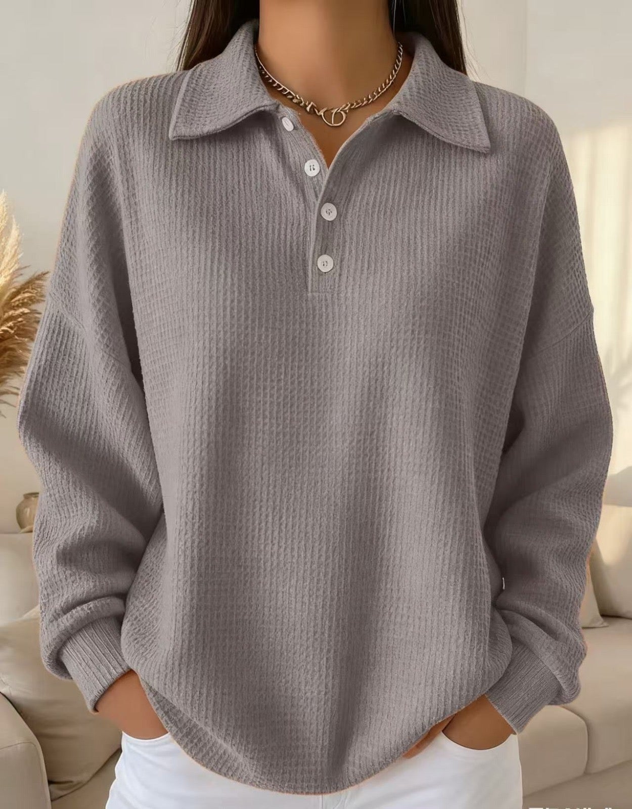 Ava | Cozy Knit Polo Sweater
