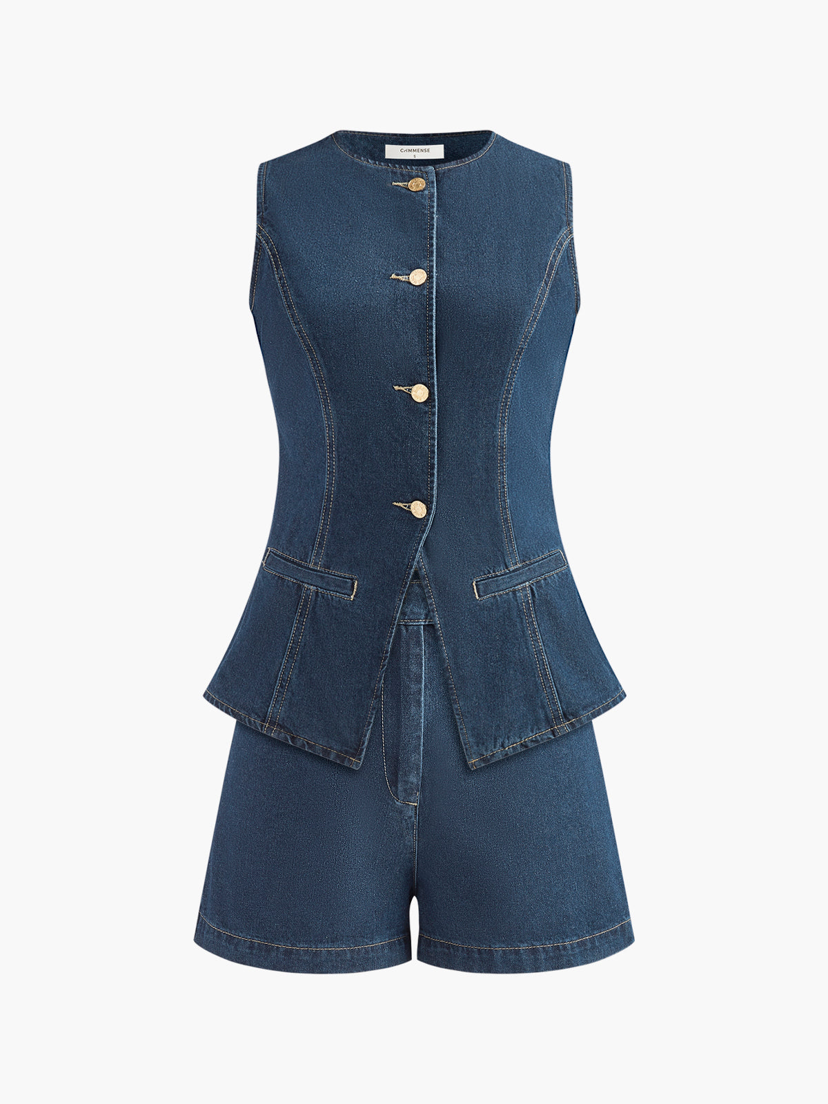 Aleece | Women's Two-Piece Denim Ensemble – Top and Shorts