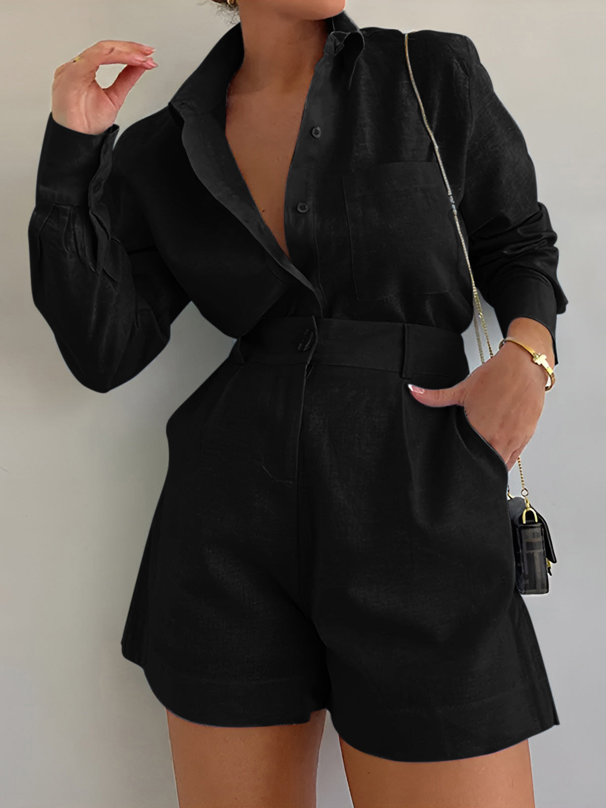 Dona | Women's Two-Piece Cotton Set – Blouse & Shorts for a Stylish Summer