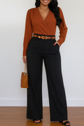 Genia | Casual Chic Straight Fit Pants with Pockets