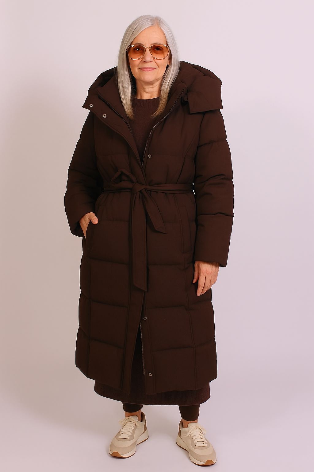 Erin | Long Belted Puffer Coat