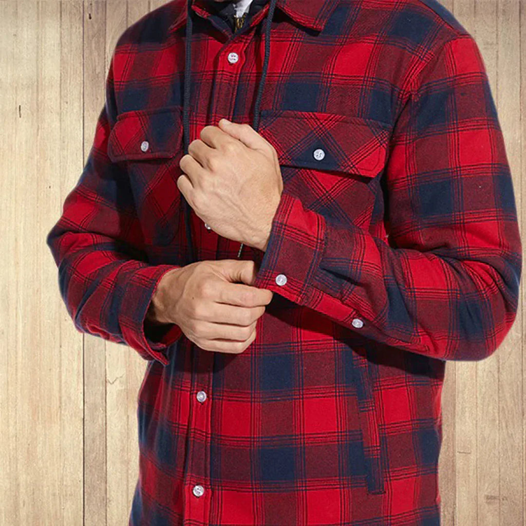 Florian - Men's Checked Hooded Jacket