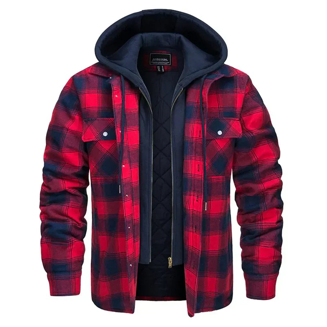 Florian - Men's Checked Hooded Jacket