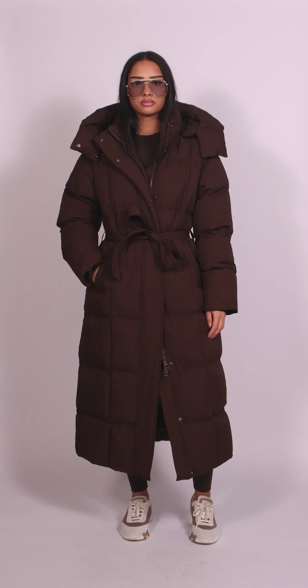 Erin | Long Belted Puffer Coat