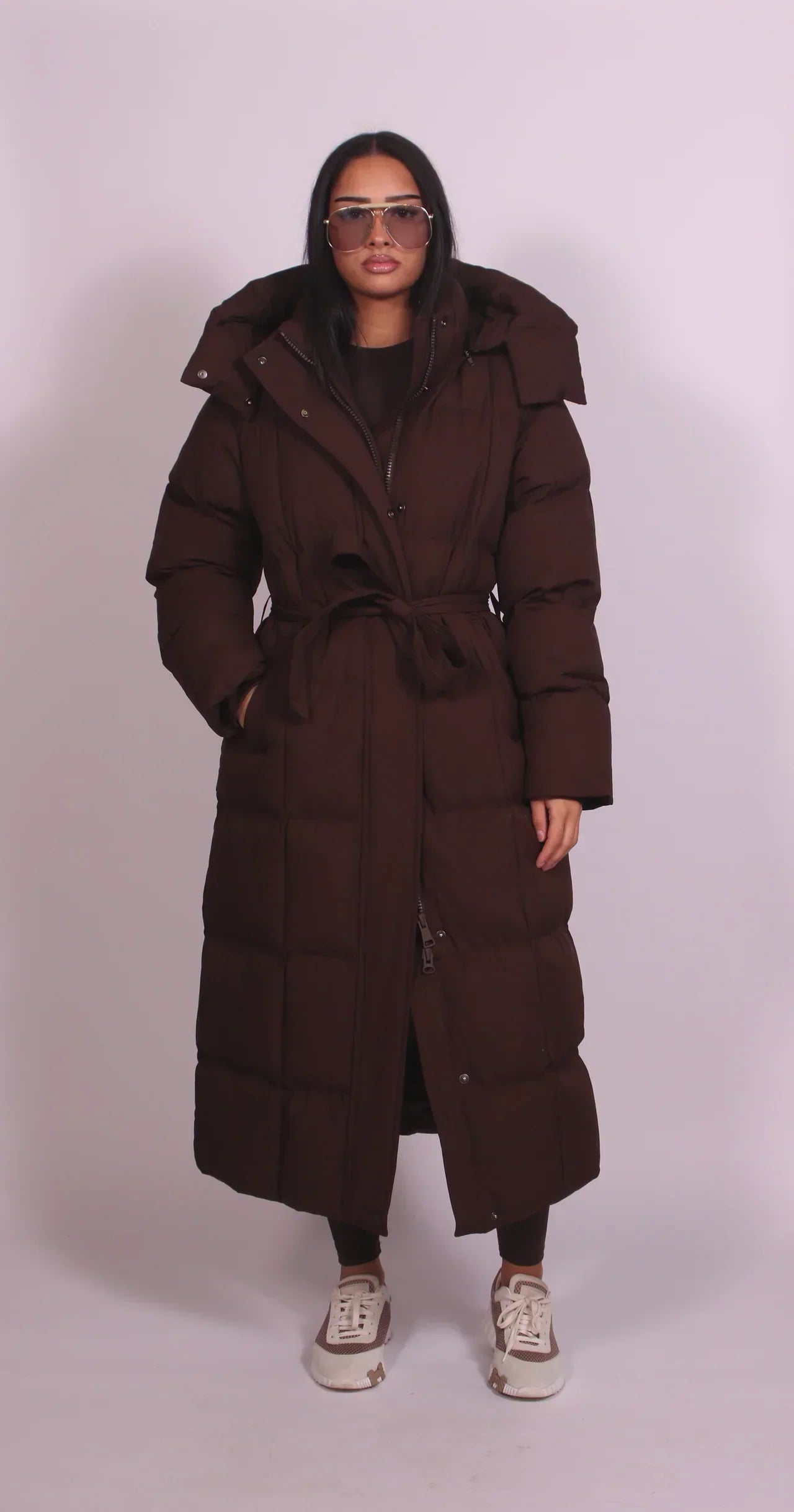 Erin | Long Belted Puffer Coat