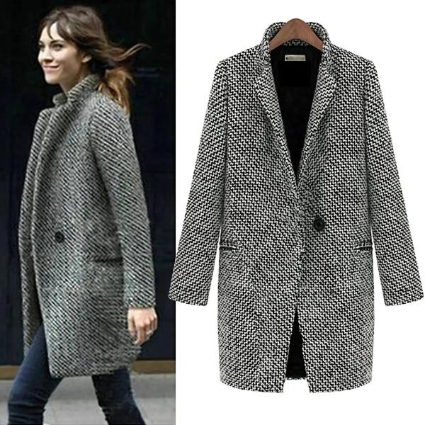 CHELSEA™ | LONG CHECKERED OVERCOAT