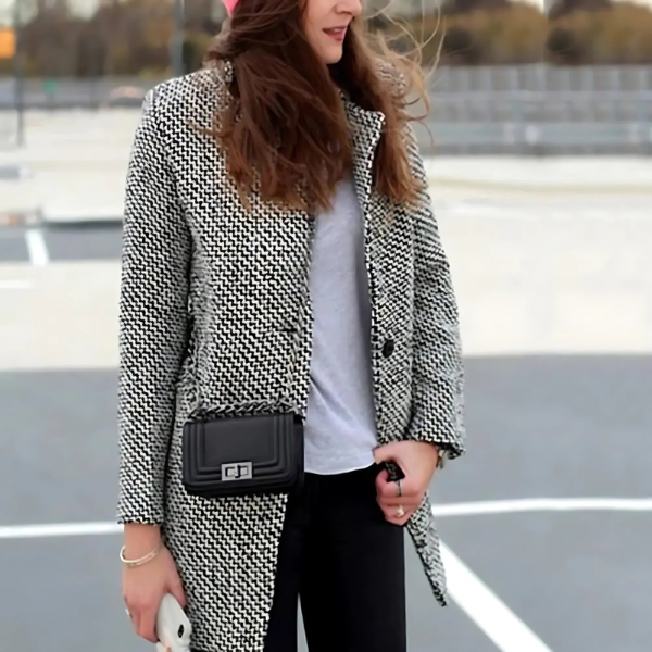 CHELSEA™ | LONG CHECKERED OVERCOAT