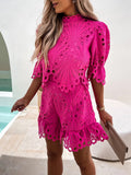 Florien | Ruffled Two-Piece Set with Puff Sleeves