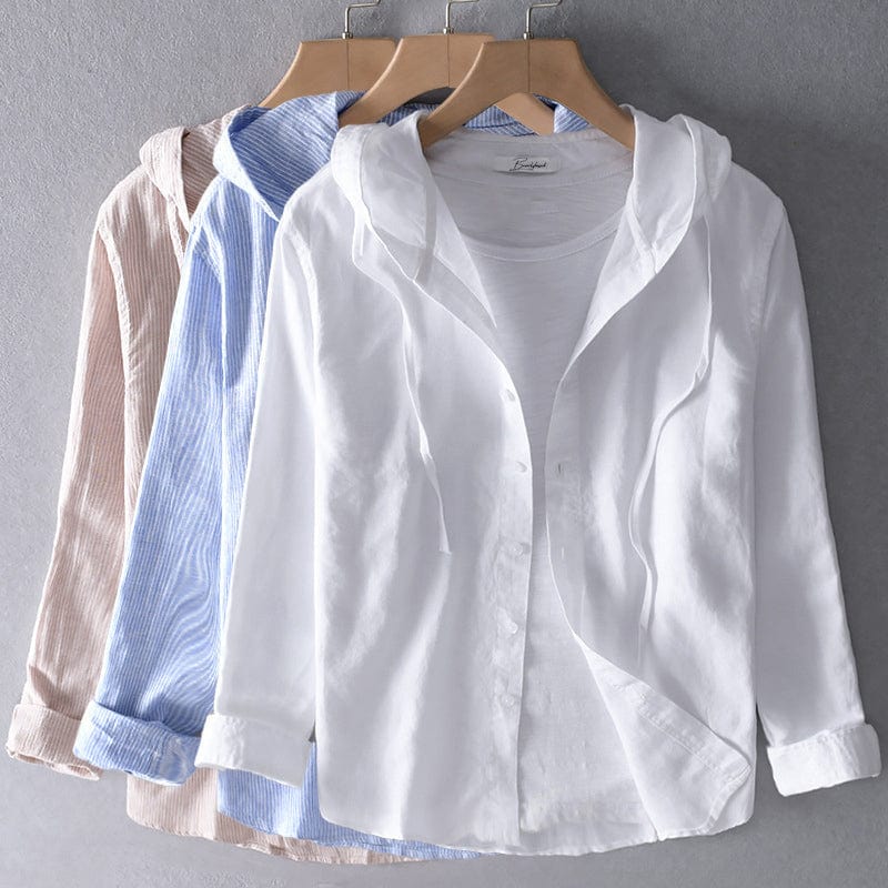 Avery Hooded Shirt with Striped Design