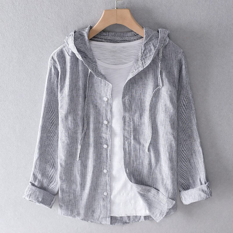 Avery Hooded Shirt with Striped Design