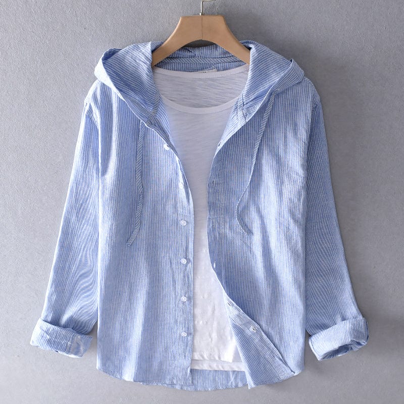 Avery Hooded Shirt with Striped Design