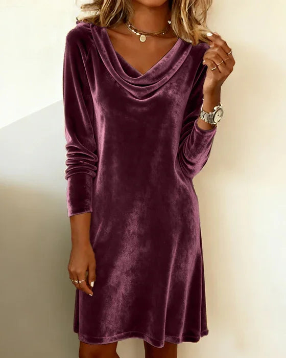 Evelina | Soft Drape Velvet Dress