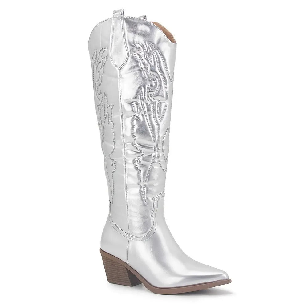 Dieke | Faux Leather Cowboy Boots in Western Style