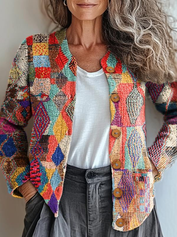 Alma Colorful Patchwork Cardigan