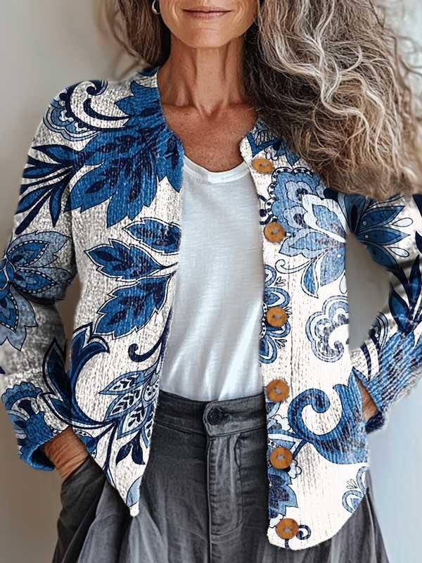 Chic Floral Print Cardigan by Lily