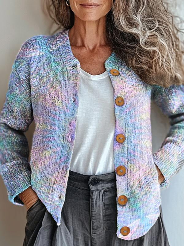 Charming Pastel Pattern Cardigan by Kari