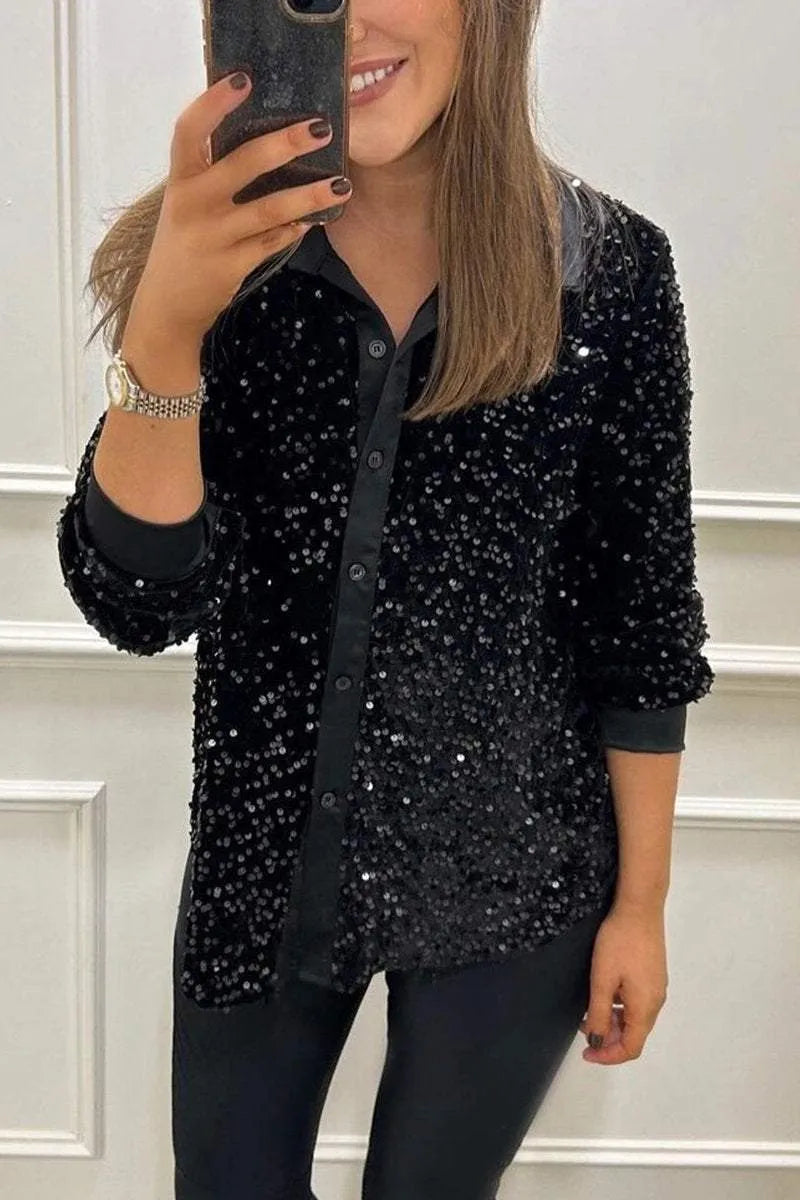 Dana | Sparkle Button-Up Top