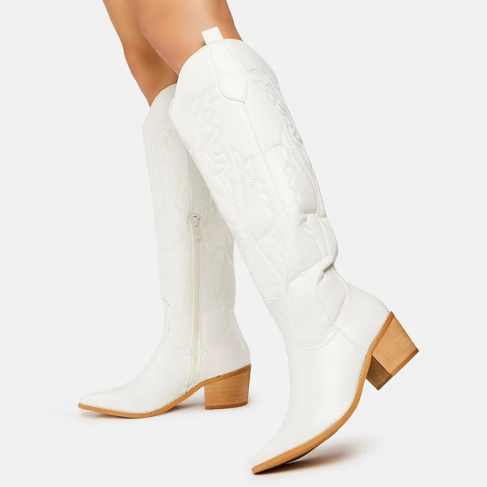Dieke | Faux Leather Cowboy Boots in Western Style